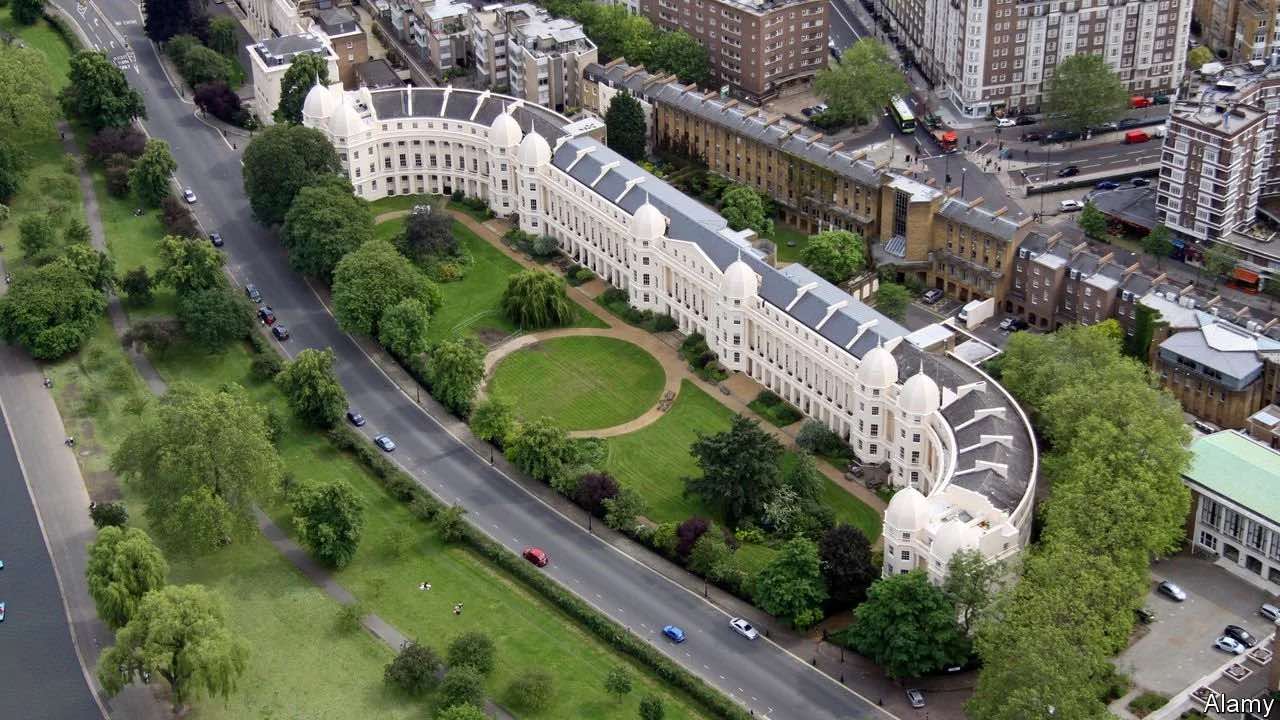 Aerial view of London Business School beside Regent's Park